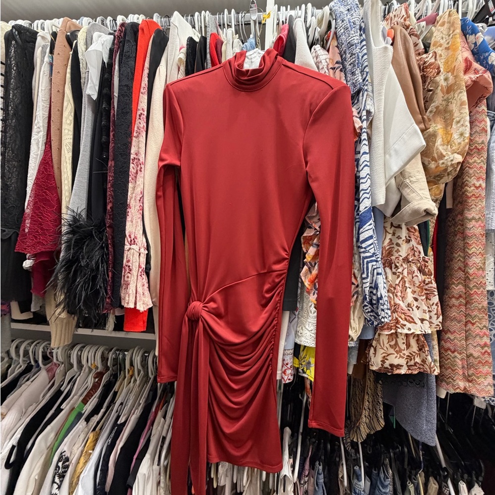 Cinq à Sept Elegant Red Long Sleeve Dress